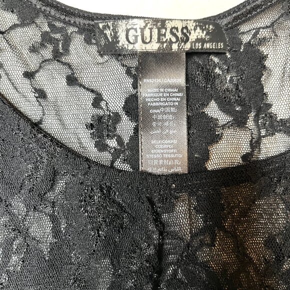 Guess Lace Bodysuit Size XS Small Black Romper One Piece Club Rave Festival S - Picture 3 of 9